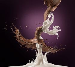 融合巧克力和牛奶融合高清图片