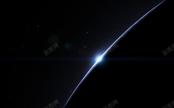 蓝色弧形光线星球jpg设计背景_新图网 https://ixintu.com 光线 弧形 星球 蓝色