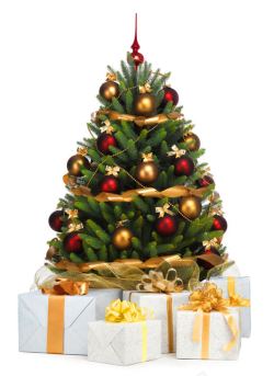 梦幻圣诞树圣诞树和礼物高清图片