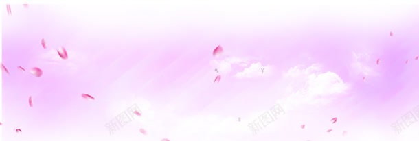 粉色紫色花瓣天空背景背景