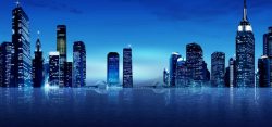 灯光繁华都市城市夜景高清图片