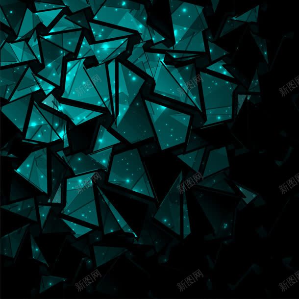 青色星光立体三角形jpg设计背景_新图网 https://ixintu.com 三角形 图片 星光 立体 青色