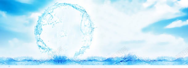 化妆品护肤水蓝天banner背景图jpg设计背景_新图网 https://ixintu.com banner 护肤品 水珠 清新 蓝天