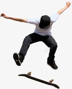运动滑板玩滑板的阳光帅气大男孩高清图片