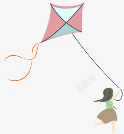 DIY图案放风筝的孩子高清图片