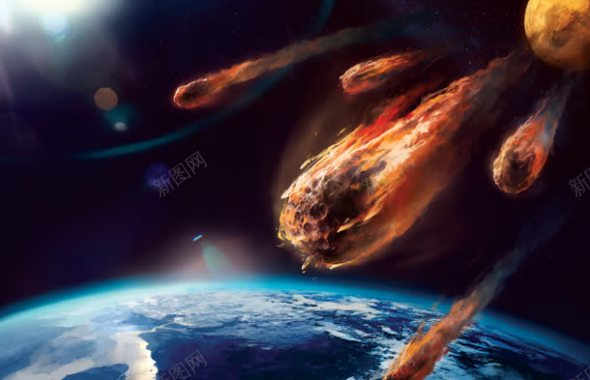 火焰流星地球海报背景背景