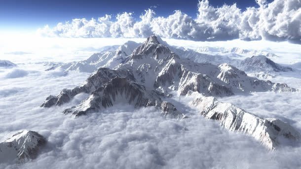 山云珠穆朗玛峰壮观背景