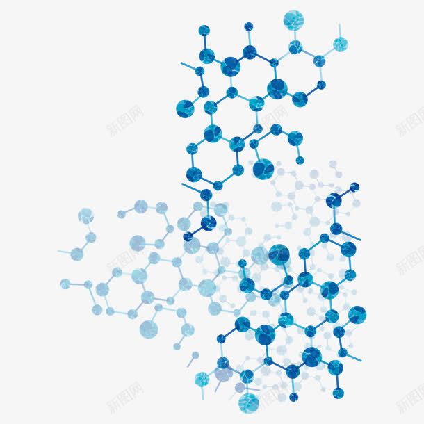 生物分子矢量图ai免抠素材_新图网 https://ixintu.com 分子元素 分子示意图 矢量图 科技元素 科技画册设计 蓝色生物分子 蓝色科技