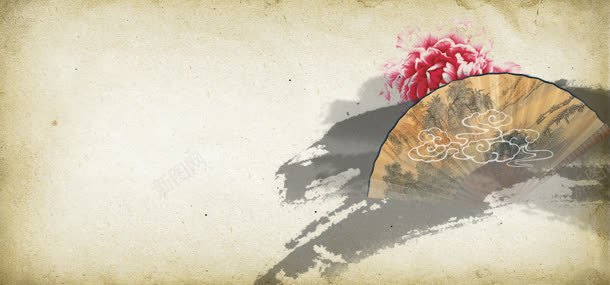 古典中国风扇子背景jpg设计背景_新图网 https://ixintu.com 中国风 牡丹 纹理