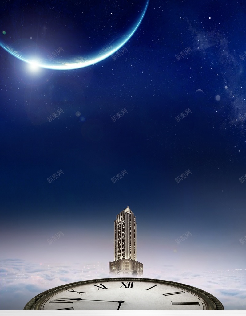 梦幻蓝色星空高楼背景cdr设计背景_新图网 https://ixintu.com 商务 星云 星海 星空 星际 梦幻 科幻 科技 蓝色 高楼