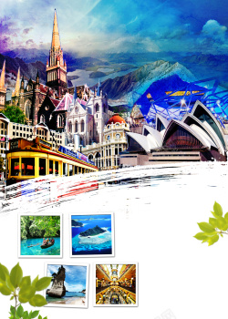 澳洲地标澳洲旅游留学移民背景高清图片