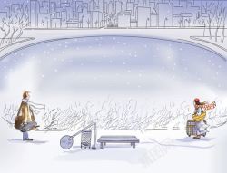 卡通人物雪景图片卡通人物雪景高清图片