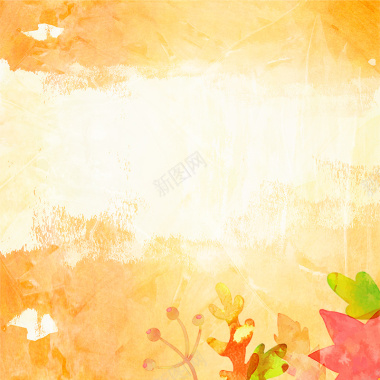 淘宝秋季黄色水彩枫叶主图背景背景