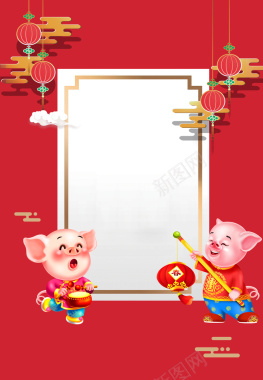2019猪年创意海报背景背景