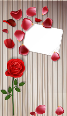 女人节玫瑰花木纹海报背景矢量图背景
