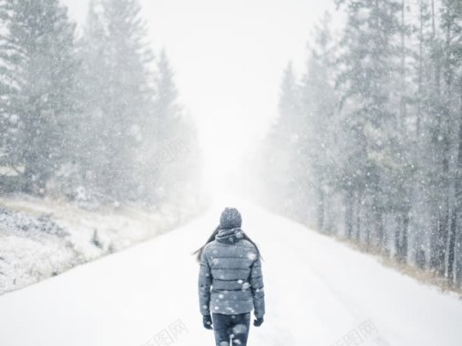 雪地上行走的人海报背景背景