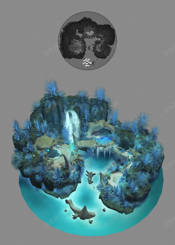 冬日蓝色树木创意jpg设计背景_新图网 https://ixintu.com 冬日 创意 树木 蓝色
