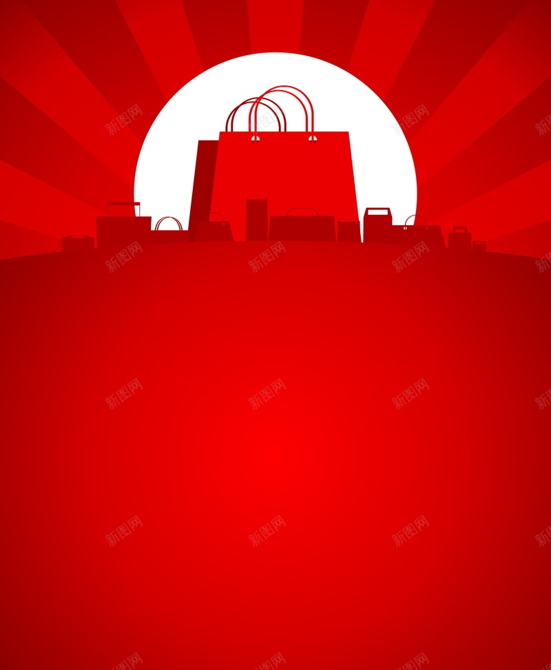 购物袋矢量图ai设计背景_新图网 https://ixintu.com 手提袋 红色 纸袋 购物袋 超市 矢量图