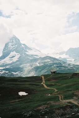 雪山浪漫大屏背景背景