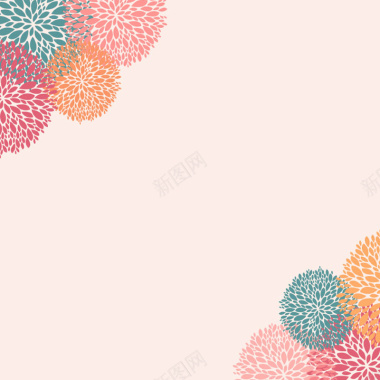 纯色手绘花朵背景图背景