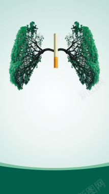 肺部与香烟禁止吸烟H5背景背景