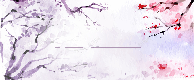 紫色和风桃花樱花横版矢量图ai设计背景_新图网 https://ixintu.com 和风 桃花 梦幻 樱花 浪漫 紫色 矢量图