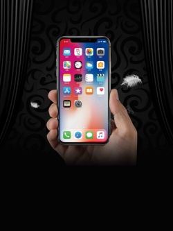手机体验店黑金iPhonex美在智慧宣传促销高清图片