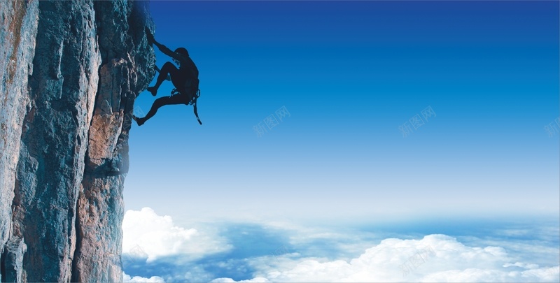 蓝色攀登人物背景cdr设计背景_新图网 https://ixintu.com 人物 大气 天空 攀岩 攀登 蓝色 运动