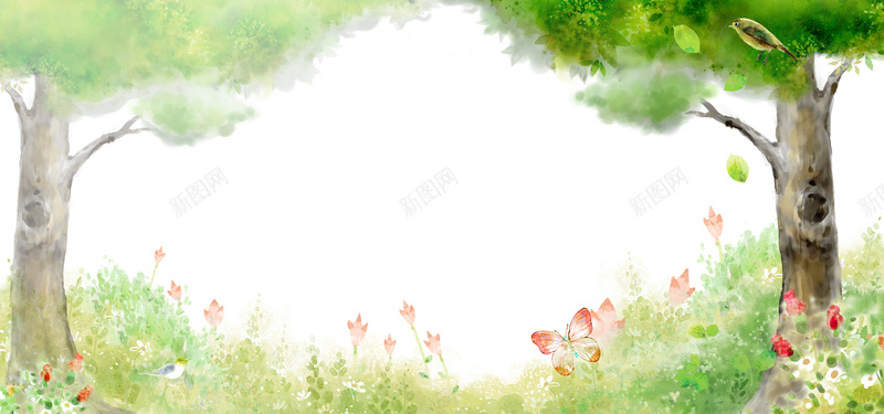 森林的春天背景