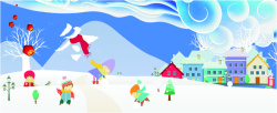 下雪的商店冬天下雪打雪仗新年气氛背景banner高清图片
