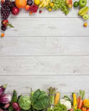 蔬菜水果木板背景背景
