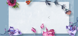 服装森女植物文艺蓝色服装banner背景图高清图片