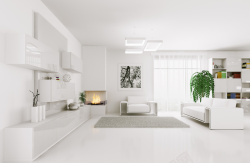 客厅地毯设计白色风格装修高清图片