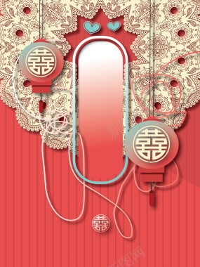 中式创意时尚婚礼卡片背景矢量图背景