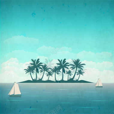 夏天海岛度假海报矢量背景背景