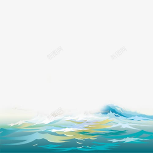 海上风浪png免抠素材_新图网 https://ixintu.com 卡通 大风大浪 彩绘 手绘 插画 浪花 海洋 海浪 蓝色 风浪