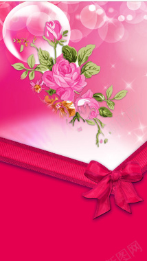 母亲节促销活动红底花朵H5背景背景