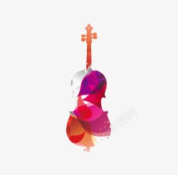 紫色炫酷小提琴素材