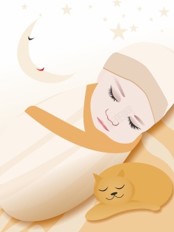 良好睡眠手绘宝宝插画cdr海报背景模板高清图片