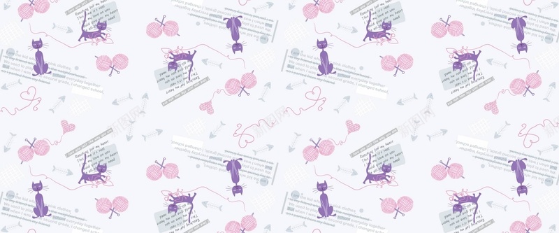 蓝色小猫的玩具淘宝背景矢量图ai设计背景_新图网 https://ixintu.com anner banner 几何 卡通 小猫 无缝背景 毛线球 简约 线条 老鼠 矢量图