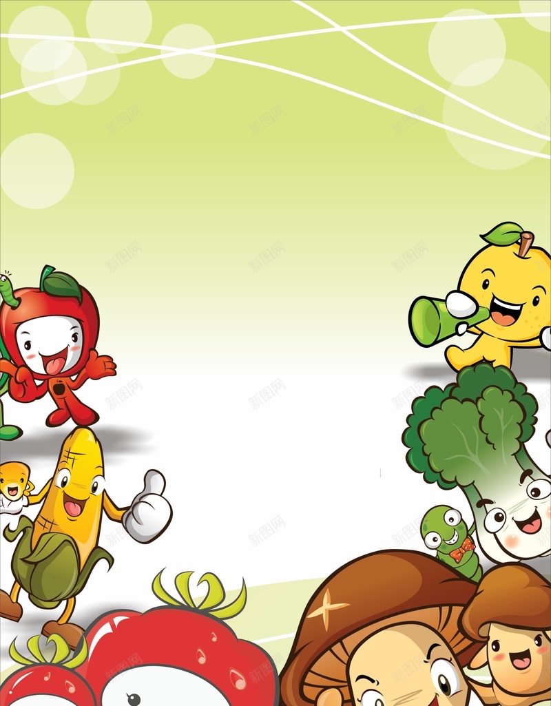 蔬菜卡通矢量海报cdr设计背景_新图网 https://ixintu.com 健康 卡通 手绘 海报 矢量 童趣 蔬菜