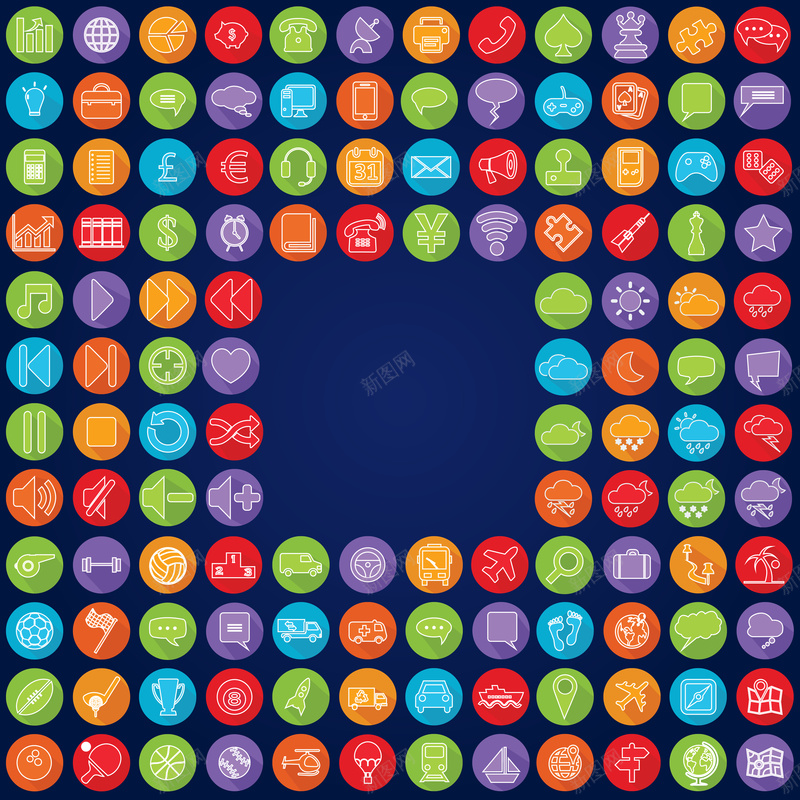 云朵商务图标矢量图ai设计背景_新图网 https://ixintu.com 云朵商务 几何 图标 度假 扁平 扁平化 日历 气泡 渐变 电脑 电话 耳机存钱罐商务 语言 金融 矢量图