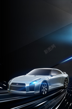 玻璃镀膜黑色高端科技汽车海报背景高清图片