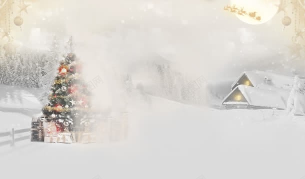 冬季圣诞树雪屋海报背景jpg设计背景_新图网 https://ixintu.com 冬季 圣诞树 海报 背景