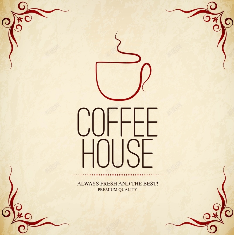 咖啡菜单封面海报背景模板矢量图ai_新图网 https://ixintu.com 咖啡 咖啡菜单 封面 海报 简约 矢量图