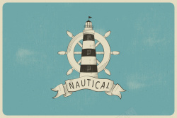 航海封面复古老式背景蓝色航海灯塔背景矢量图高清图片