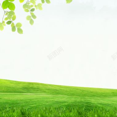 绿色清新草原背景背景