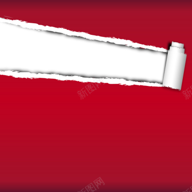 红色背景撕痕空白纸封面画册商务背景矢量图背景