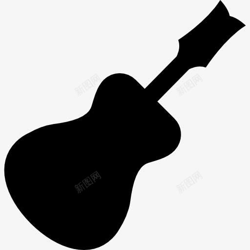 传统的吉他黑色的剪影形状图标png_新图网 https://ixintu.com 传统的乐器 吉他 形状 轮廓 音乐 黑色