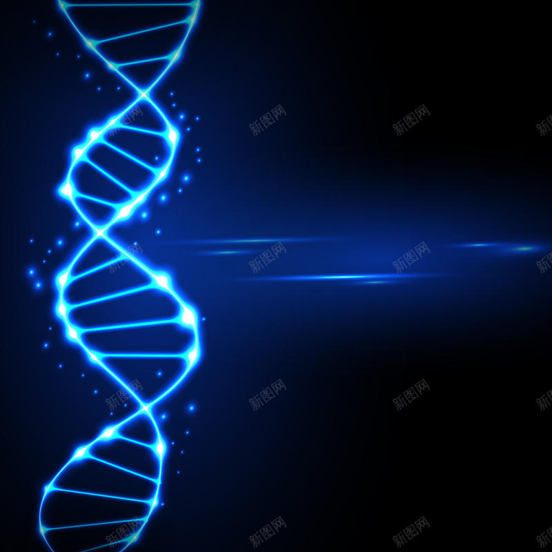 时尚科技元素DNA双螺旋结构海报背景矢量图ai设计背景_新图网 https://ixintu.com DNA 光斑 双螺旋结构 基因 时尚科技 星光 海报背景 生物链 科技元素 蓝色背景 矢量图